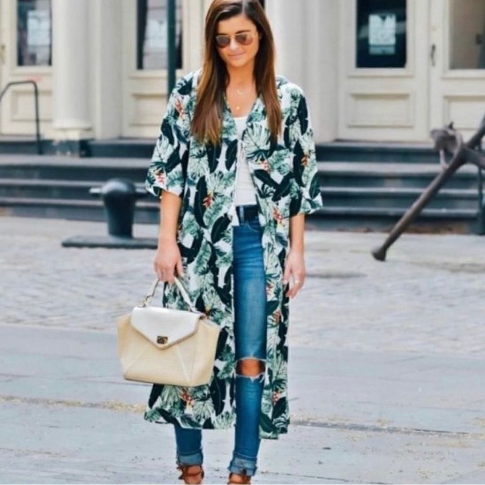 Rachel Zoe Palm Print Duster Dress - Picture 7 of 8